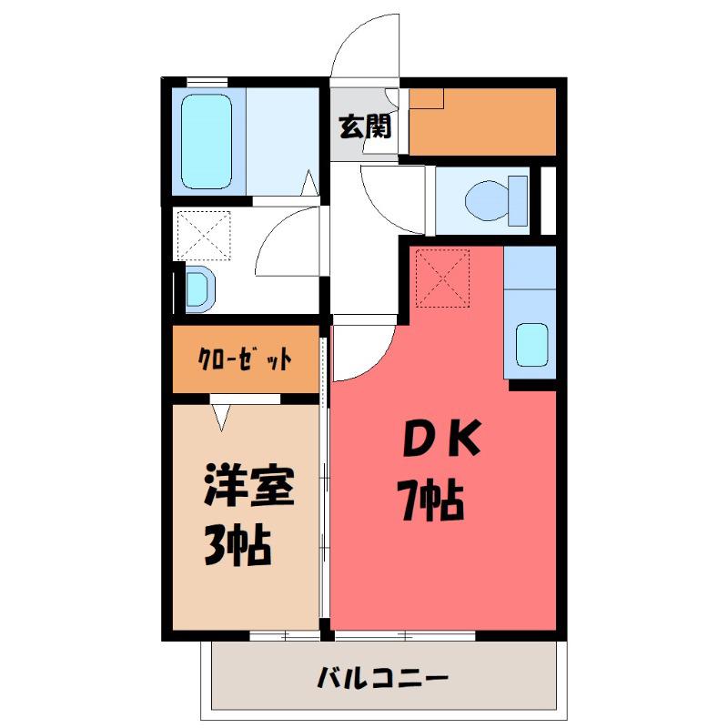 グランブリック(1DK/1階)の間取り写真