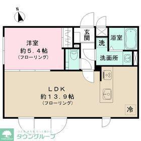 STRIPES 豪徳寺(1LDK/1階)の間取り写真