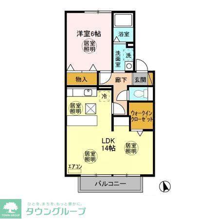 アルカイックシャトー北館(1LDK/1階)の間取り写真