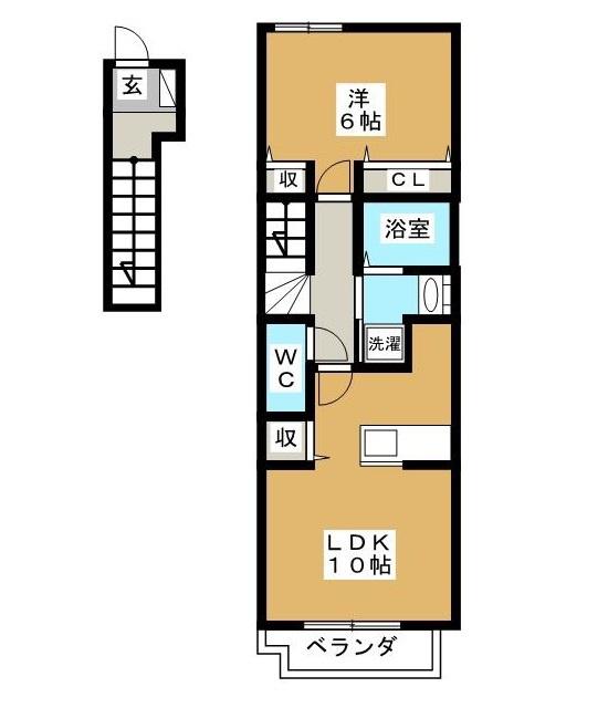 プチ・パステ-クII(1LDK/2階)の間取り写真