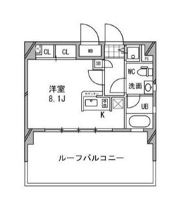 ドゥーエ浦安(1K/5階)の間取り写真