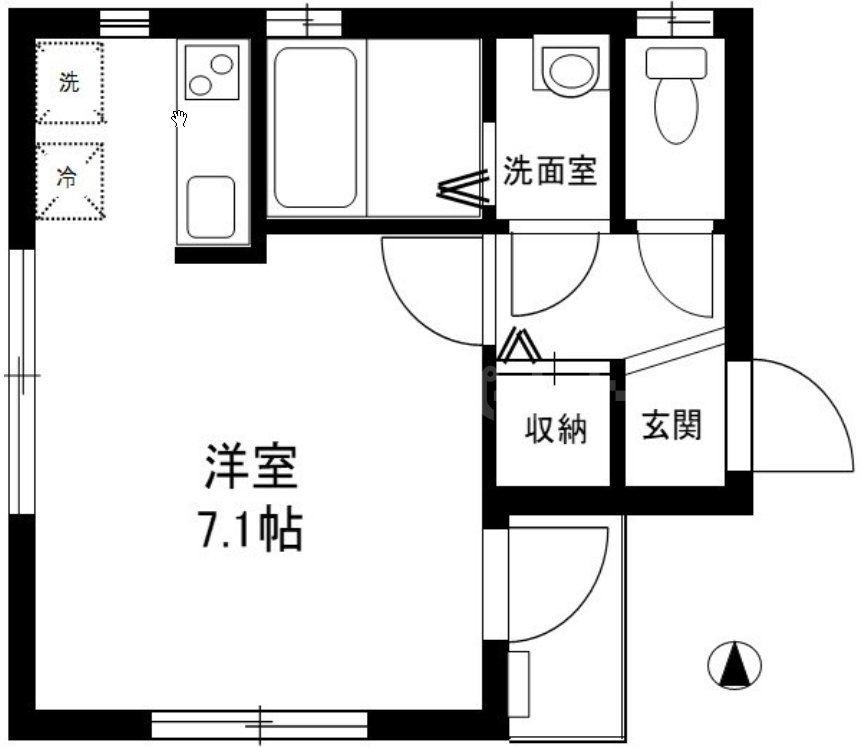 アビシニオン(ワンルーム/2階)の間取り写真