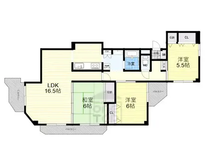 第Ⅱハイツライラック(3LDK/2階)の間取り写真