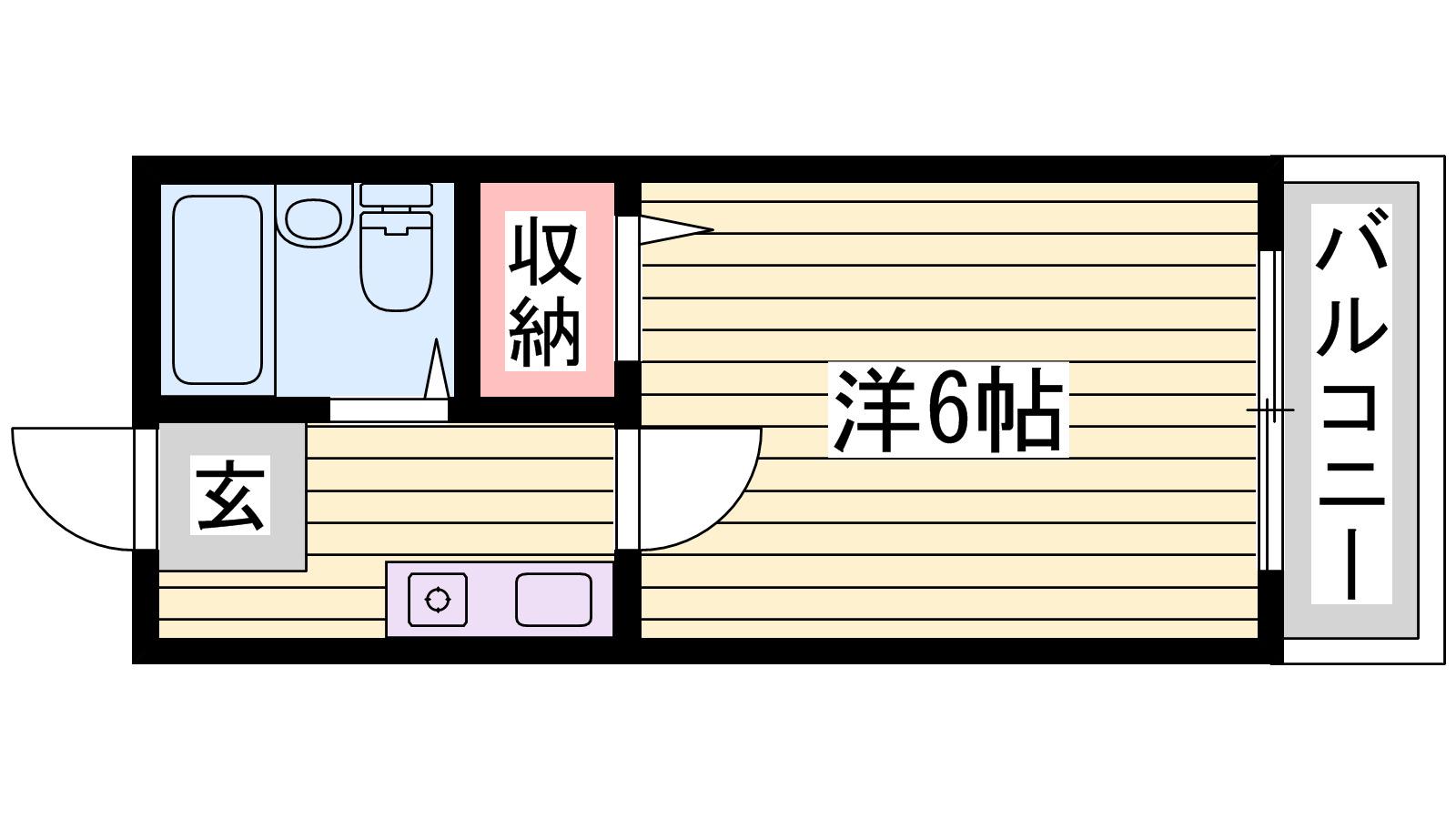 シエスタ姫路(1K/5階)の間取り写真