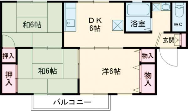 クレールエイワ(3DK/2階)の間取り写真