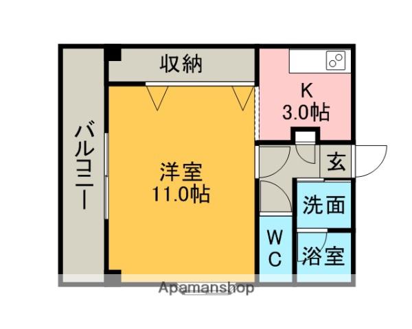 メゾンパルクノール(ワンルーム/4階)の間取り写真