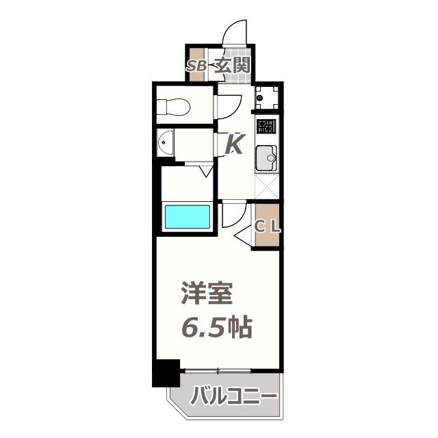 ララプレイス天王寺ルフレ(1K/8階)の間取り写真