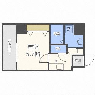 BLUE西長堀(1K/8階)の間取り写真