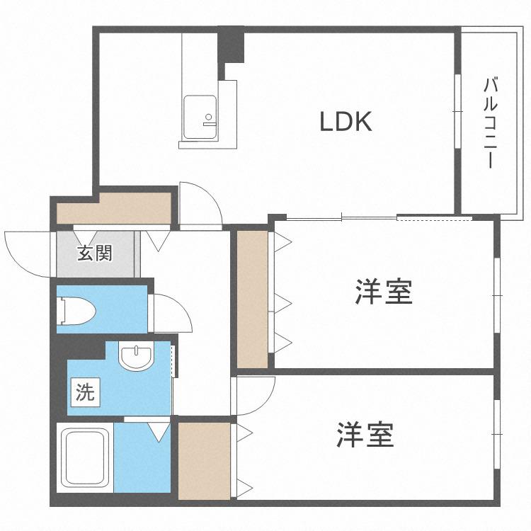 CLOVER大谷地(2LDK/3階)の間取り写真