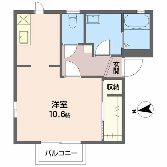ＩＲいしかわ鉄道 金沢駅 バス乗車時間：19分 最寄りバス停で下車 徒歩9分 2階建 築27年(ワンルーム/1階)の間取り写真
