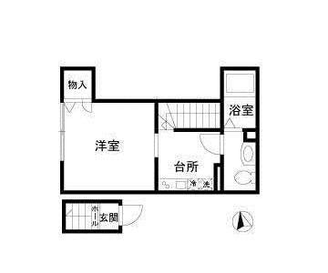 ラターシュ本郷(1K/2階)の間取り写真