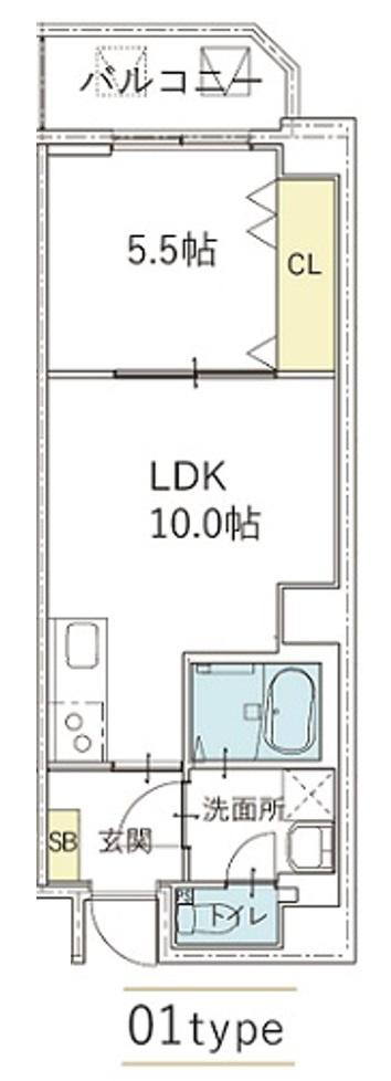 LIEN FORT(1LDK/5階)の間取り写真