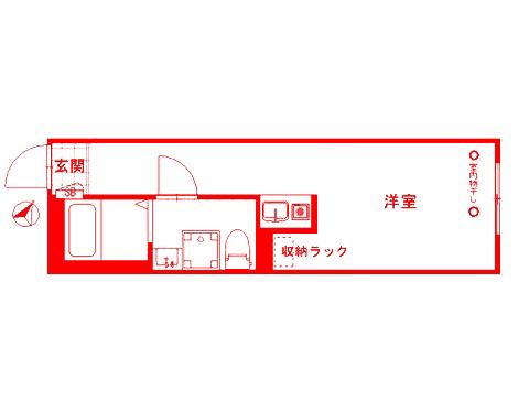 ミント杉田(ワンルーム/1階)の間取り写真