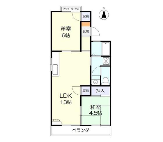 コンフォート今(2LDK/2階)の間取り写真