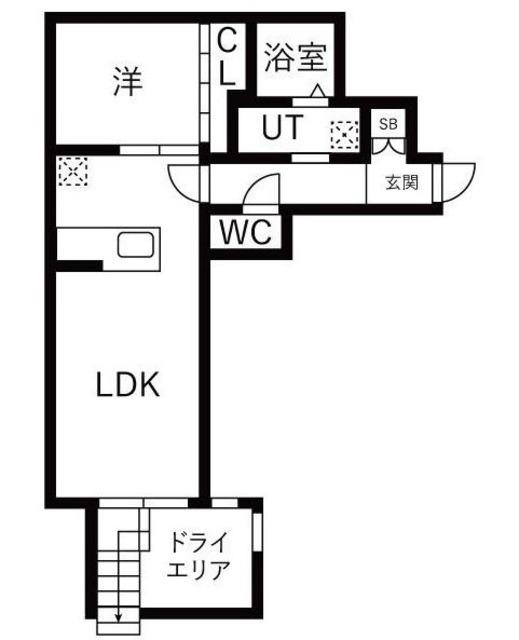 シエル中野坂上(1LDK/B1階)の間取り写真