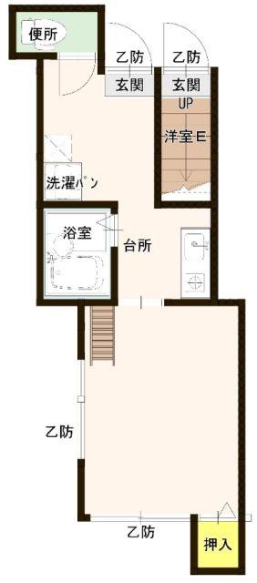 リヴィエール綾瀬(1K/1階)の間取り写真