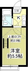 プラザ・ドゥ・アミーゴス(1K/1階)の間取り写真