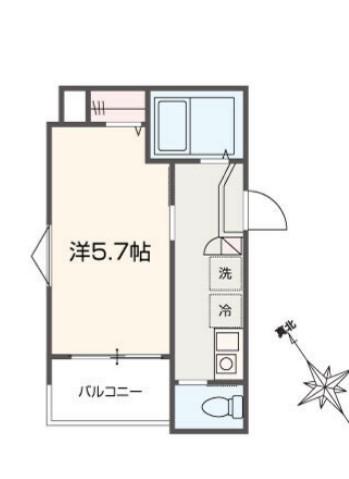 MELLAS尾久(1K/2階)の間取り写真