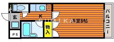 フィオーレK2(1K/4階)の間取り写真