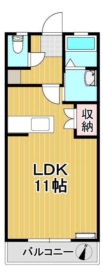 ミホコーポ(1K/1階)の間取り写真