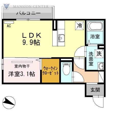 ゴザエスト(1LDK/2階)の間取り写真