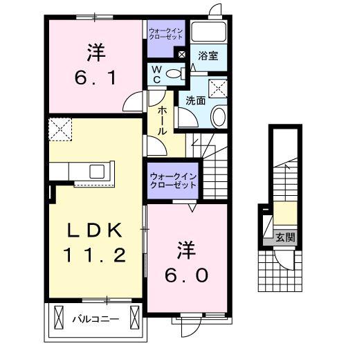MY STAR S(2LDK/2階)の間取り写真