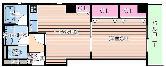 ルプリーズ天王寺(1LDK/7階)の間取り写真