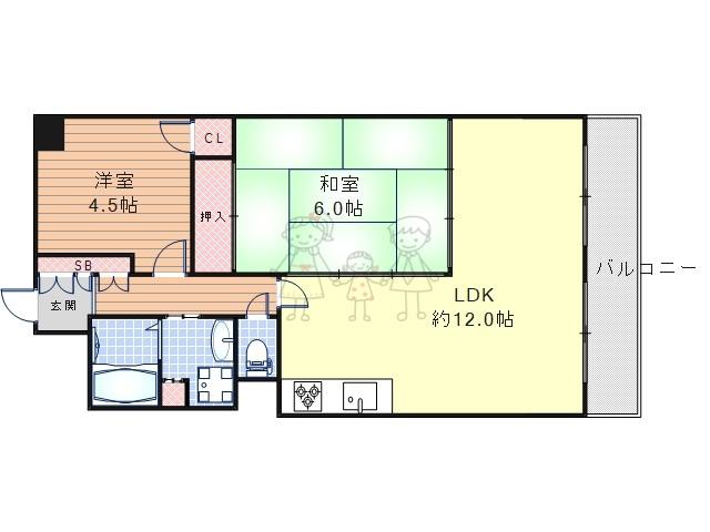 パールヒルズニシオ(3LDK/2階)の間取り写真