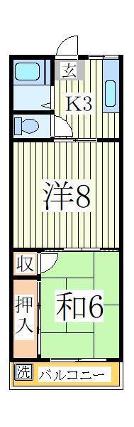 ことぶきハイツ(2K/2階)の間取り写真