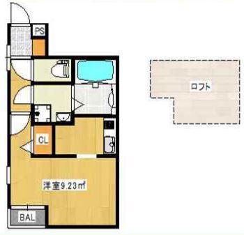 LUXE菅栄町(1K/2階)の間取り写真