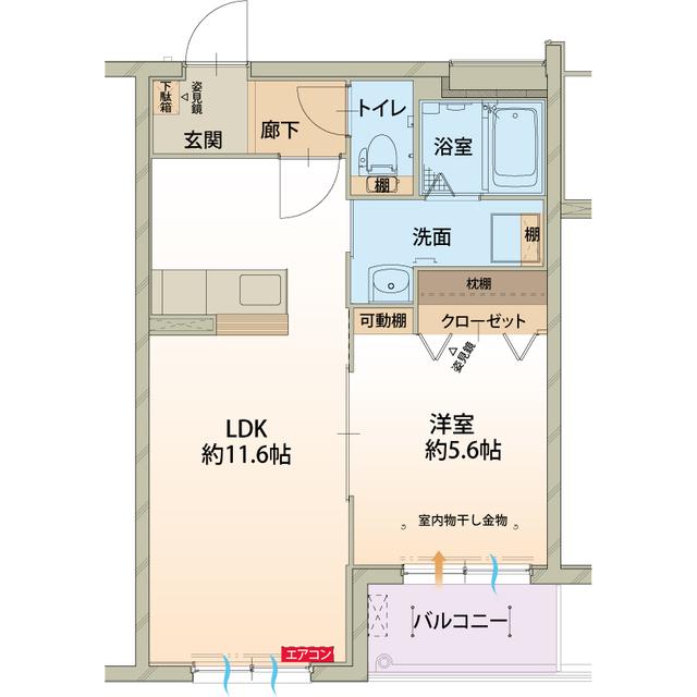 クローバー(1LDK/3階)の間取り写真