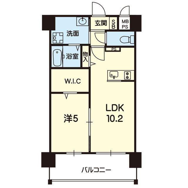 パルテール隈府(1LDK/5階)の間取り写真