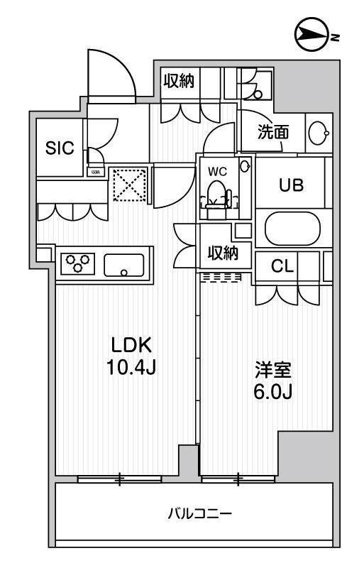 ガリシア森下V(1LDK/5階)の間取り写真