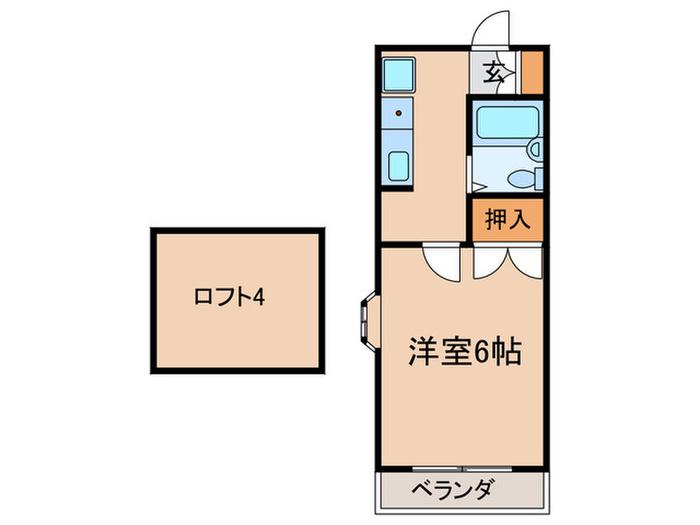 メゾン大誠(ワンルーム/2階)の間取り写真