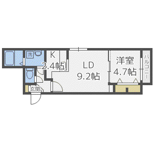 ラ・コーザN10(1LDK/2階)の間取り写真