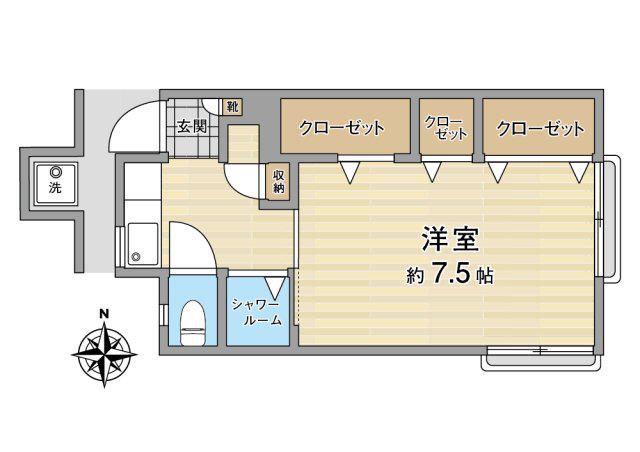 第三浅賀荘(1K/2階)の間取り写真