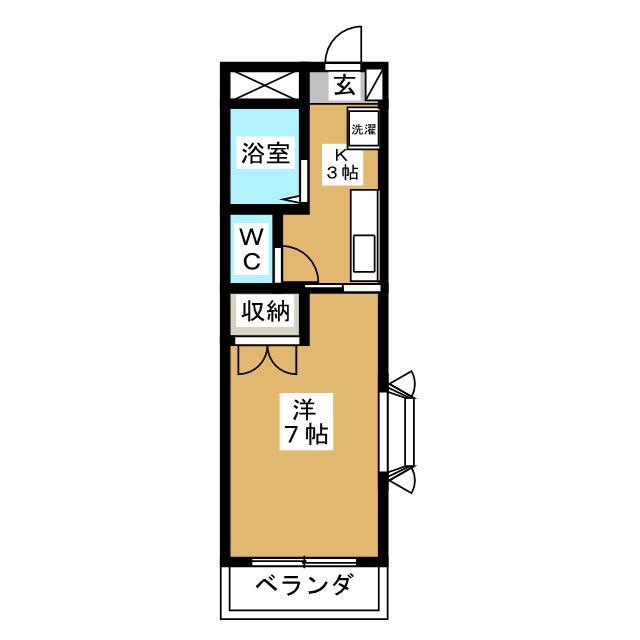 サジーム21(1K/2階)の間取り写真