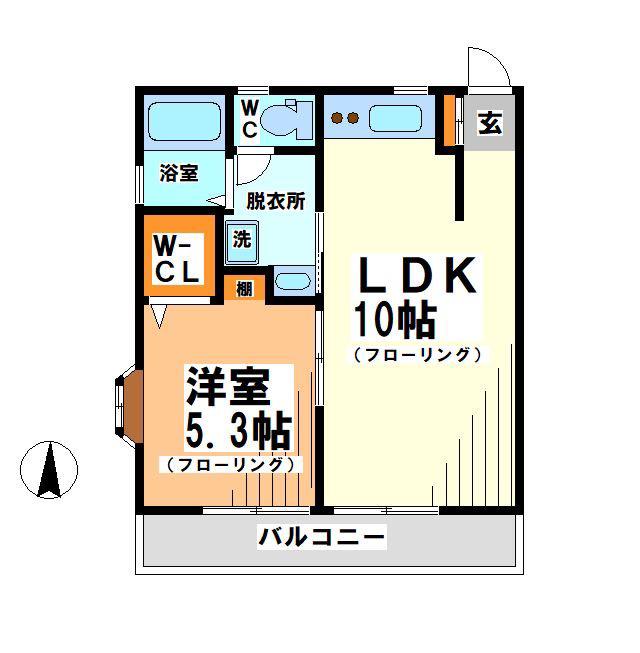 シャトレー(1LDK/2階)の間取り写真