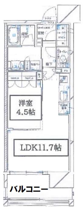ブランズ大阪福島(1LDK/3階)の間取り写真