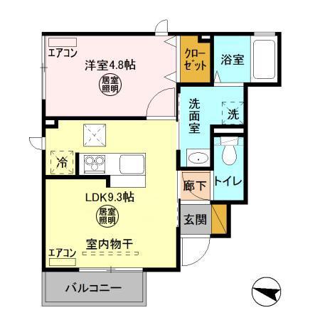 ルーチェA(1LDK/1階)の間取り写真