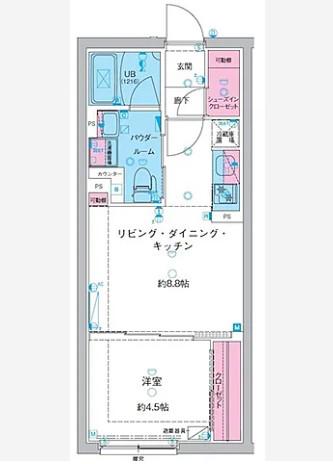 ジェノヴィア池袋(1LDK/3階)の間取り写真