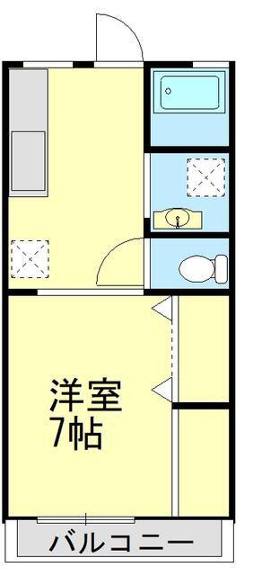 シティーハイツ Ⅱ(1K/2階)の間取り写真
