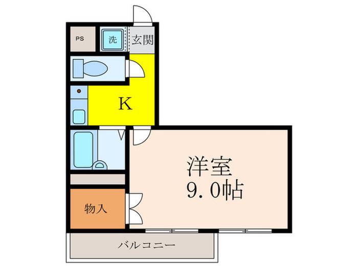 山本マンション(1K/2階)の間取り写真