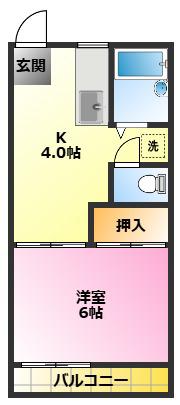 コーポ鈴木B棟(1K/1階)の間取り写真