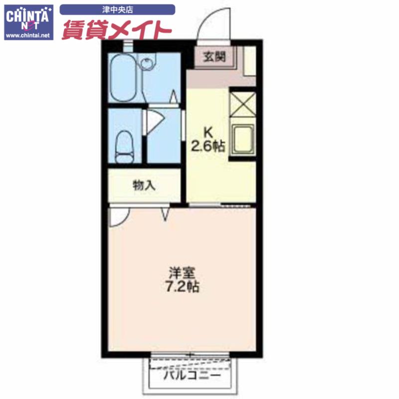 メゾンリベールB(1K/2階)の間取り写真
