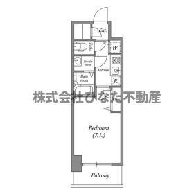 プランドール北浜(1K/3階)の間取り写真