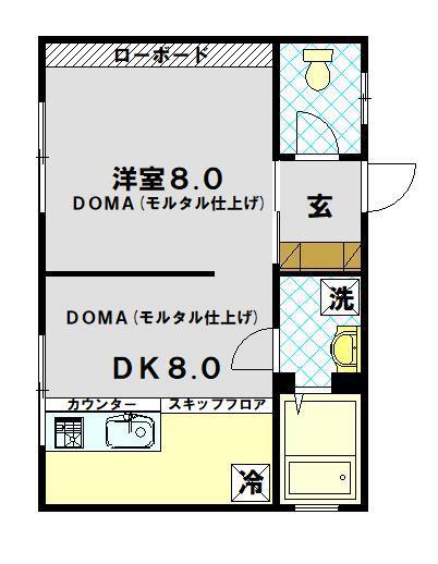 LANDSCAPE平野町(1DK/1階)の間取り写真