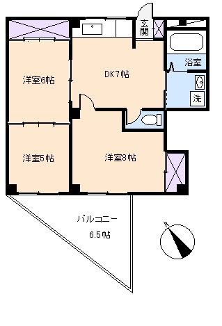 コーポイプサ5(3DK/2階)の間取り写真