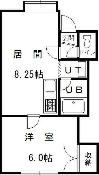 パイントゥリー手稲(1LDK/2階)の間取り写真