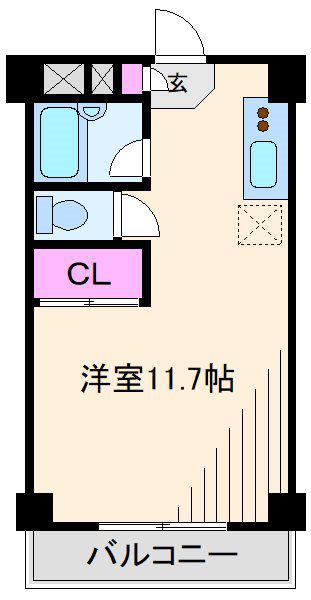 グランビュー綱島西(1K/1階)の間取り写真